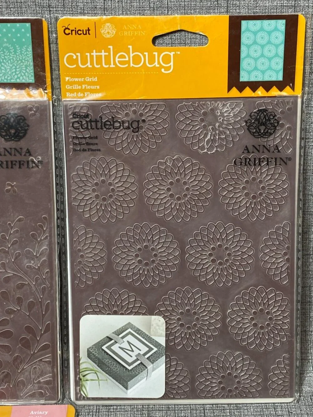 NEW VTG Cricut Cuttlebug Annna Griffin Embossing Folder & Brass Stencil Lot NOS